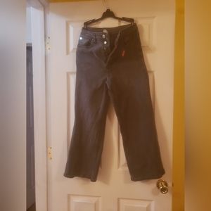 Free People gray 29 wash wide leg crop